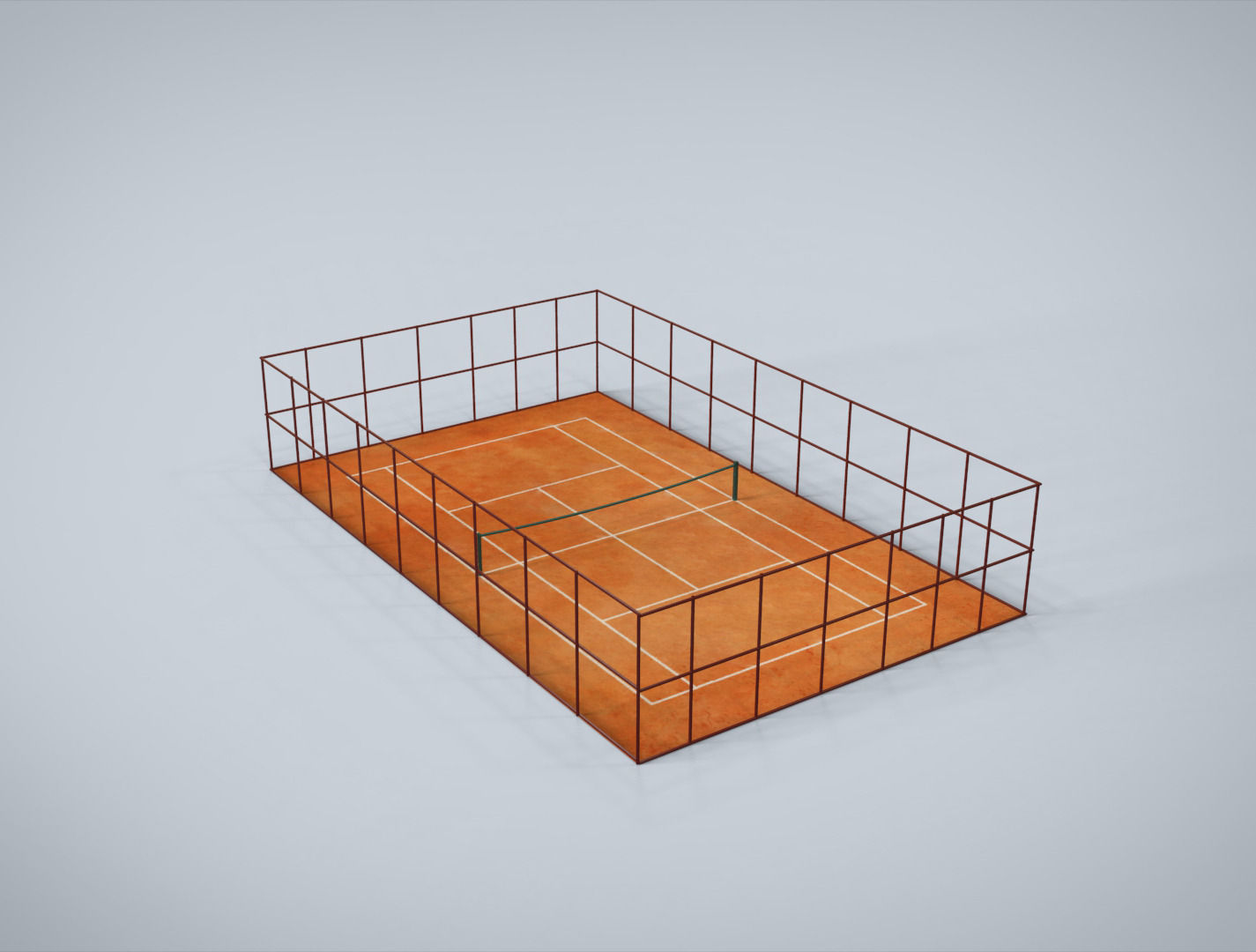 Tennis Court Low-poly 3D model_1