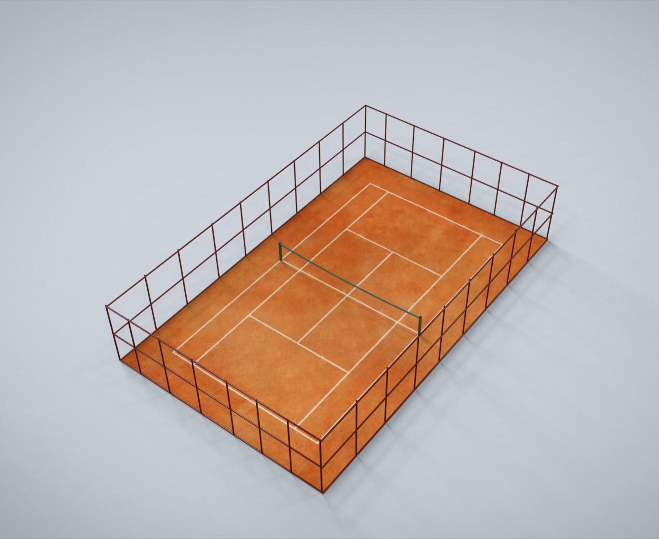 Tennis Court Low-poly 3D model_2