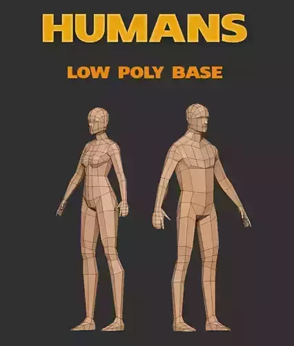 Humans base Low-poly Low-poly 3D model