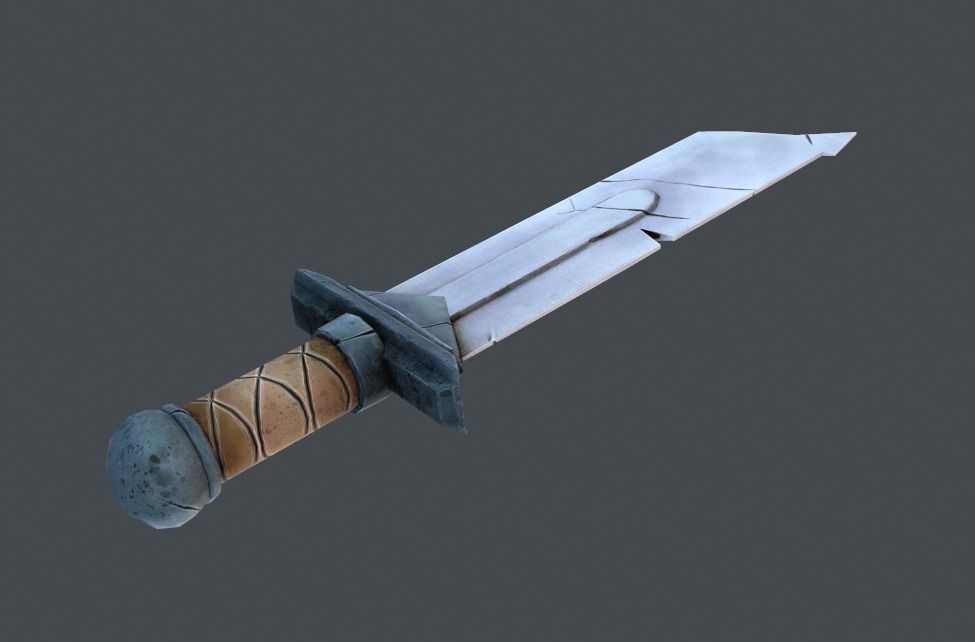 Stylized Lowpoly Fantasy Sword 3 Low-poly 3D model_3