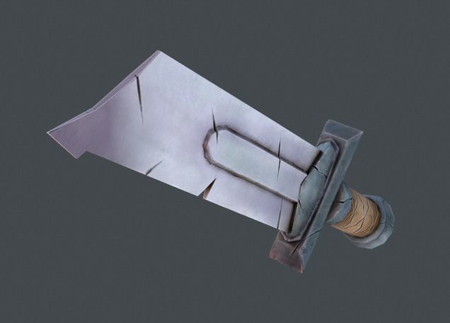 Stylized Lowpoly Fantasy Sword 3 Low-poly 3D model_5