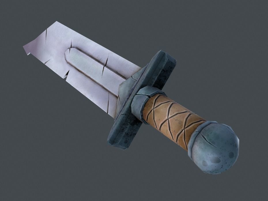Stylized Lowpoly Fantasy Sword 3 Low-poly 3D model_6