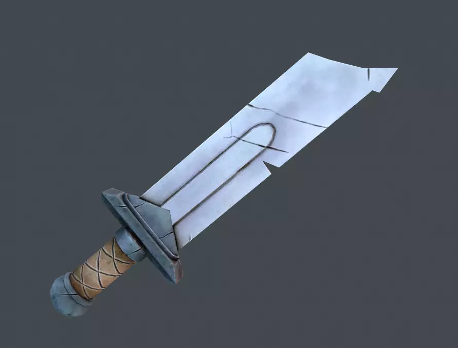 Stylized Lowpoly Fantasy Sword 3 Low-poly 3D model_0