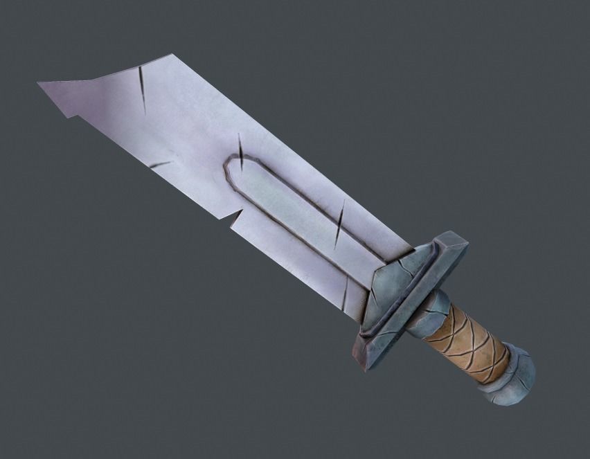 Stylized Lowpoly Fantasy Sword 3 Low-poly 3D model_2