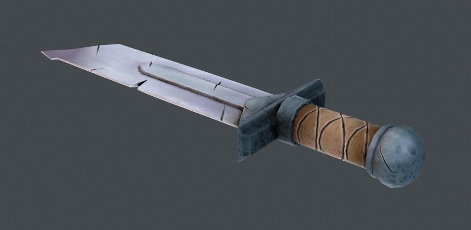Stylized Lowpoly Fantasy Sword 3 Low-poly 3D model_4
