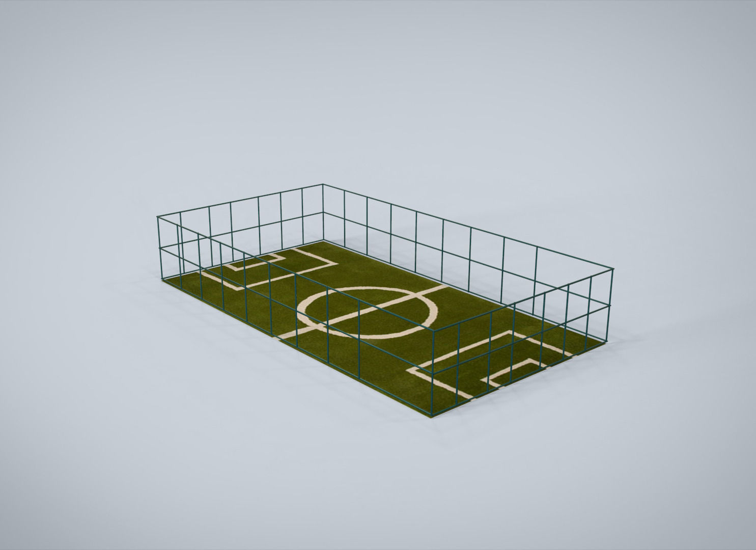 Mini Football Court Low-poly 3D model_1