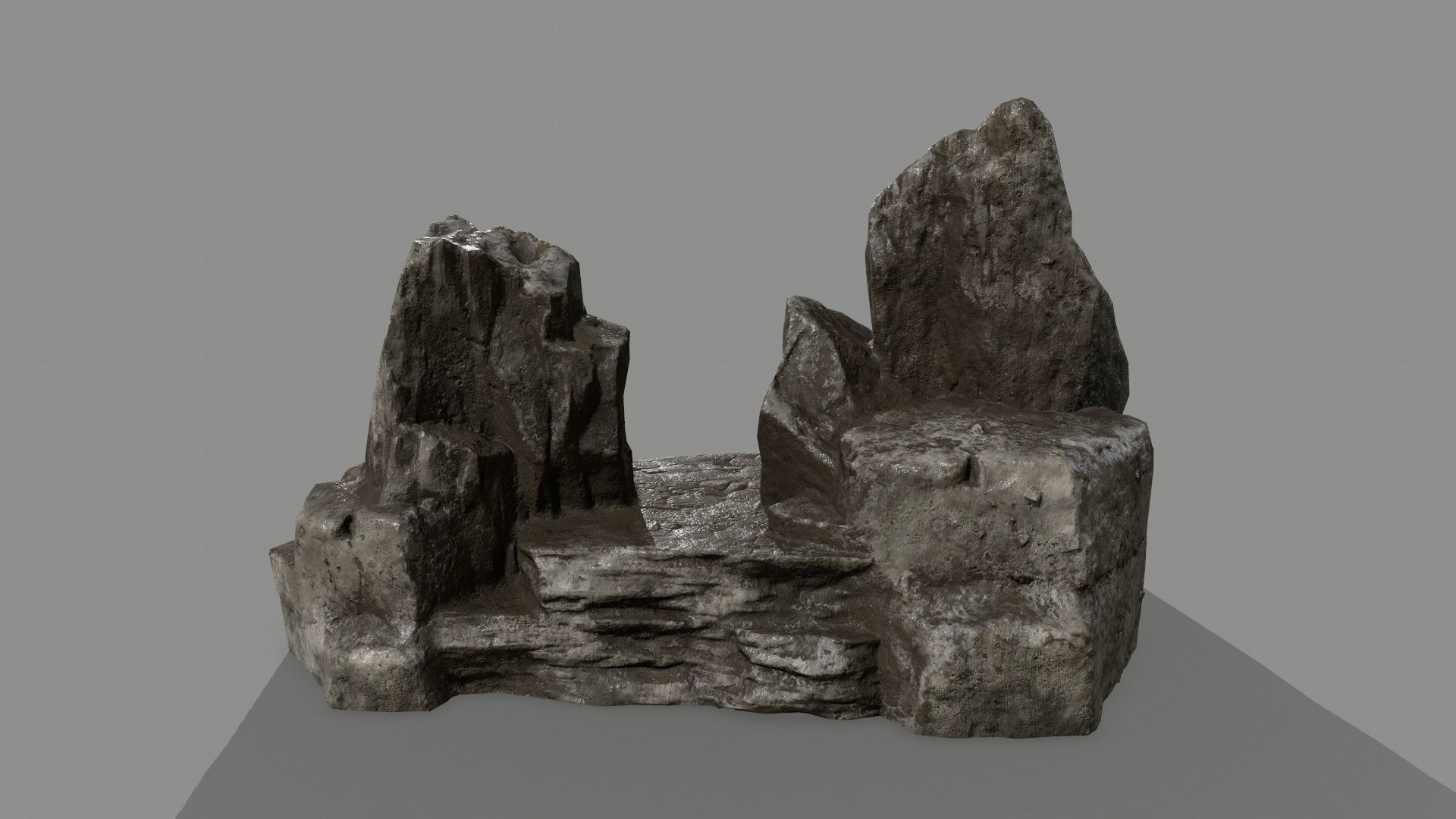 Stone rock Low-poly 3D model_4