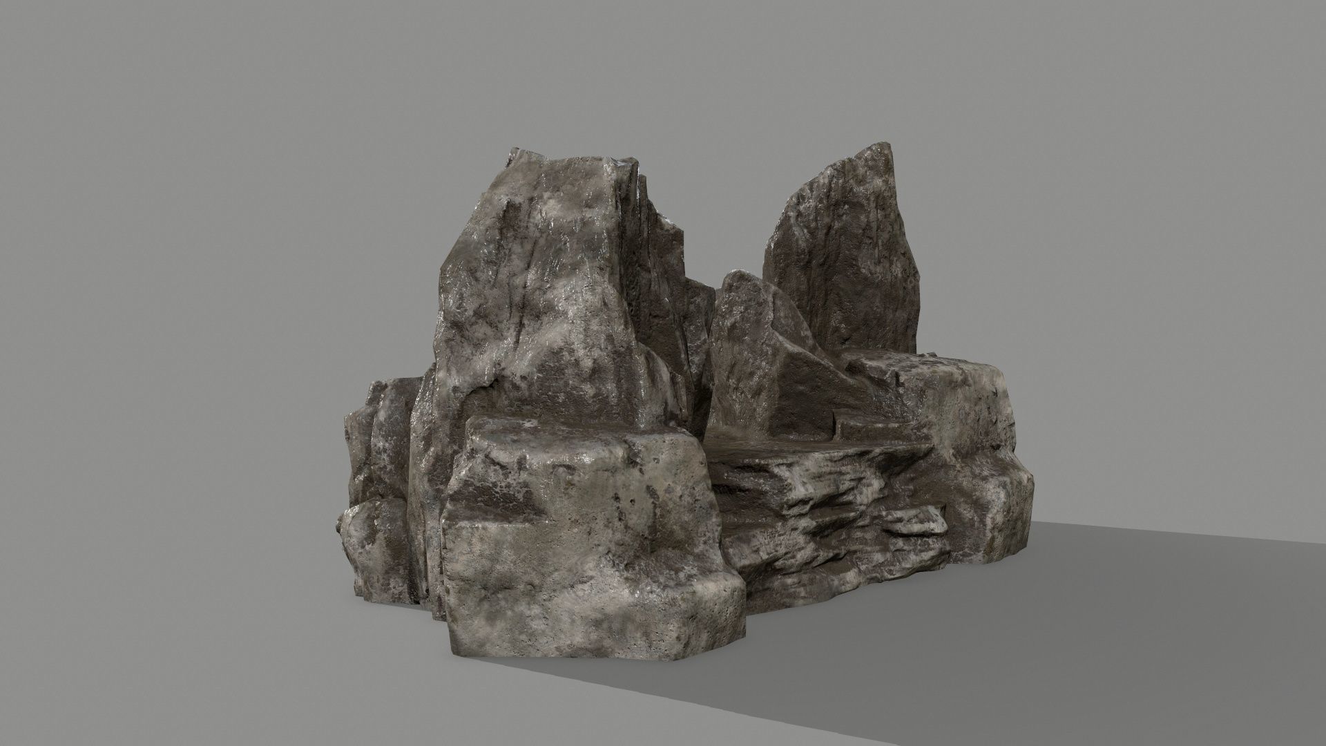 Stone rock Low-poly 3D model_5
