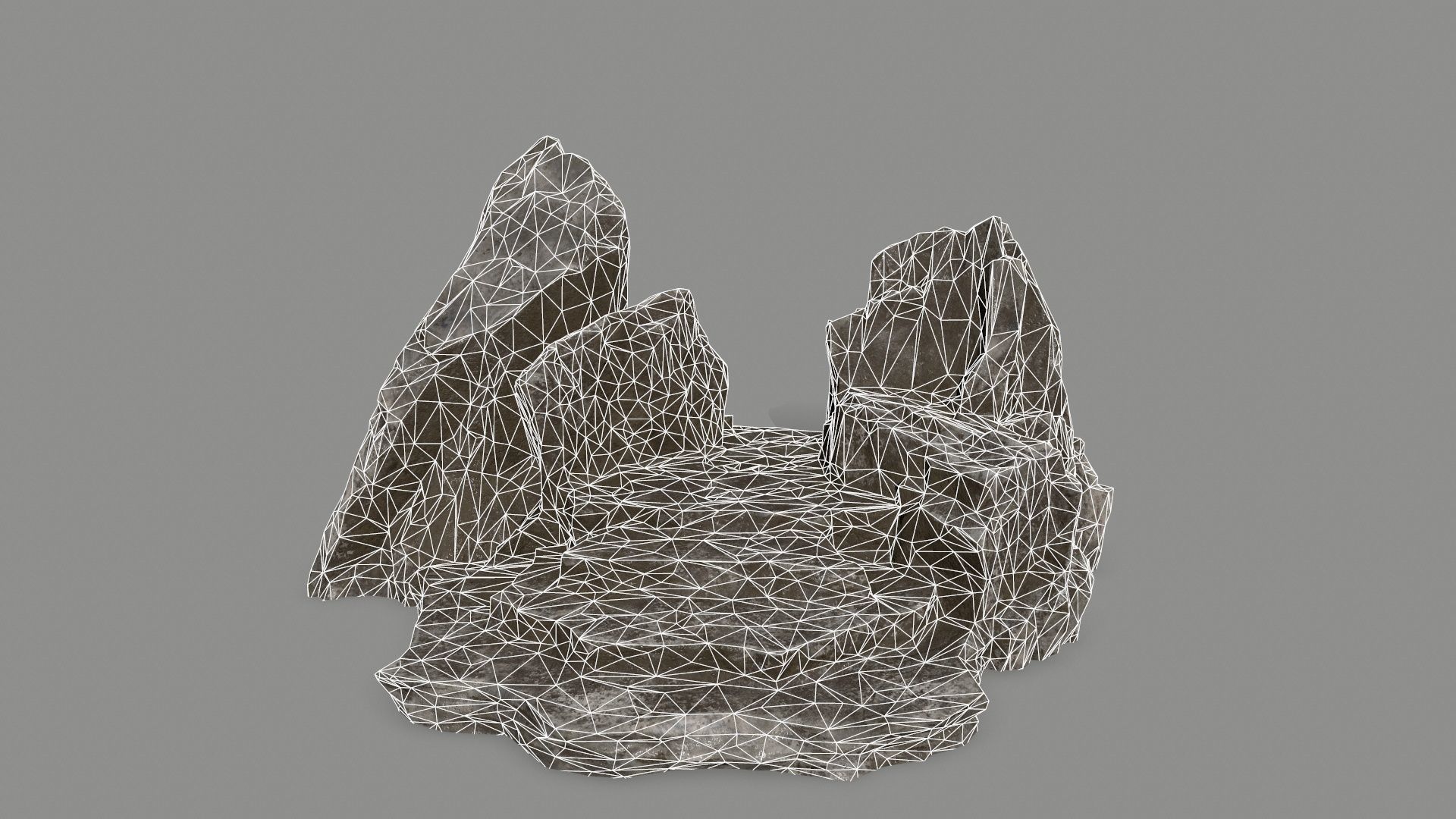 Stone rock Low-poly 3D model_7