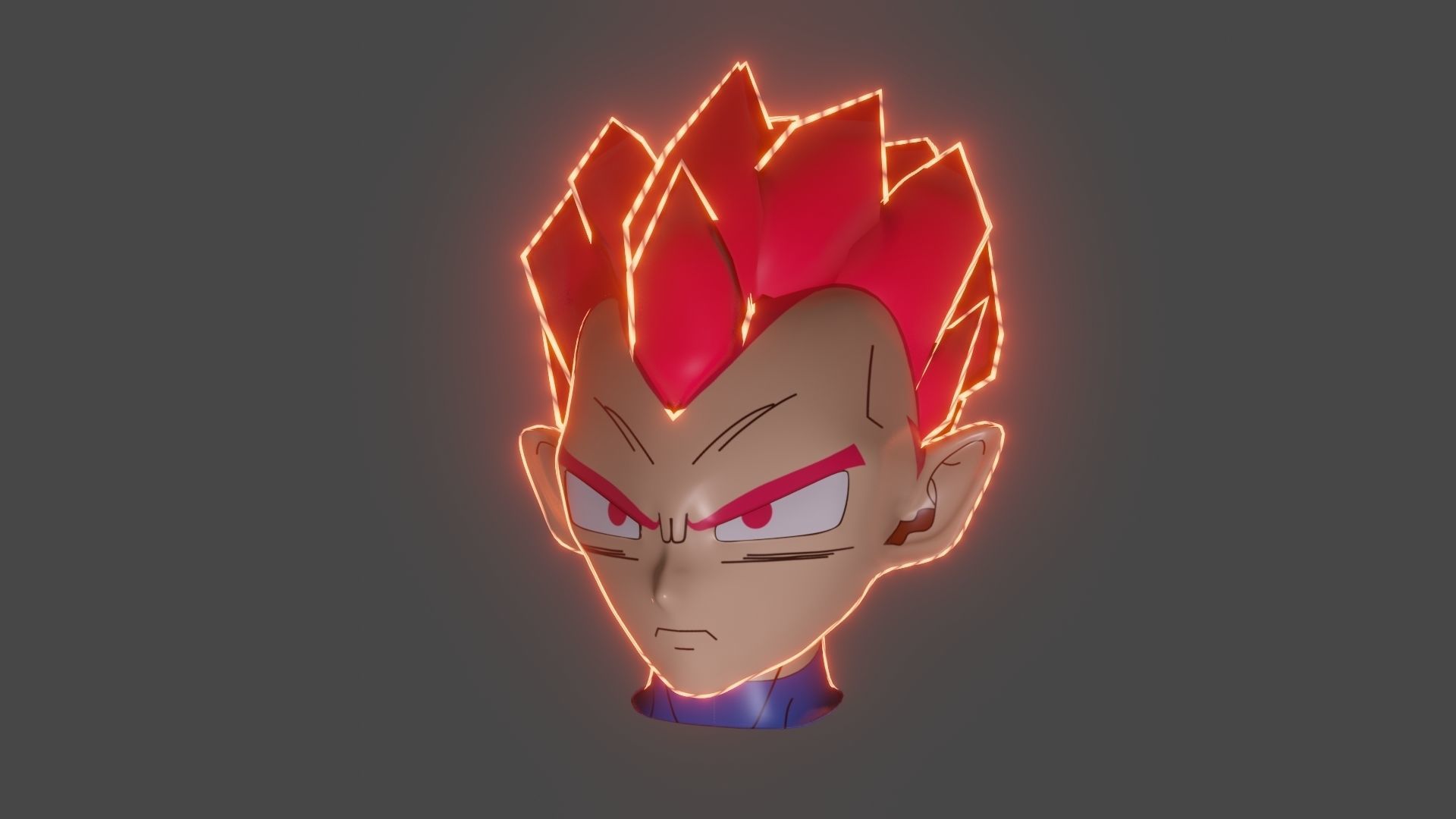 Dragon Ball Super - Vegeta SSG Transformation in Blender Free 3D model_3