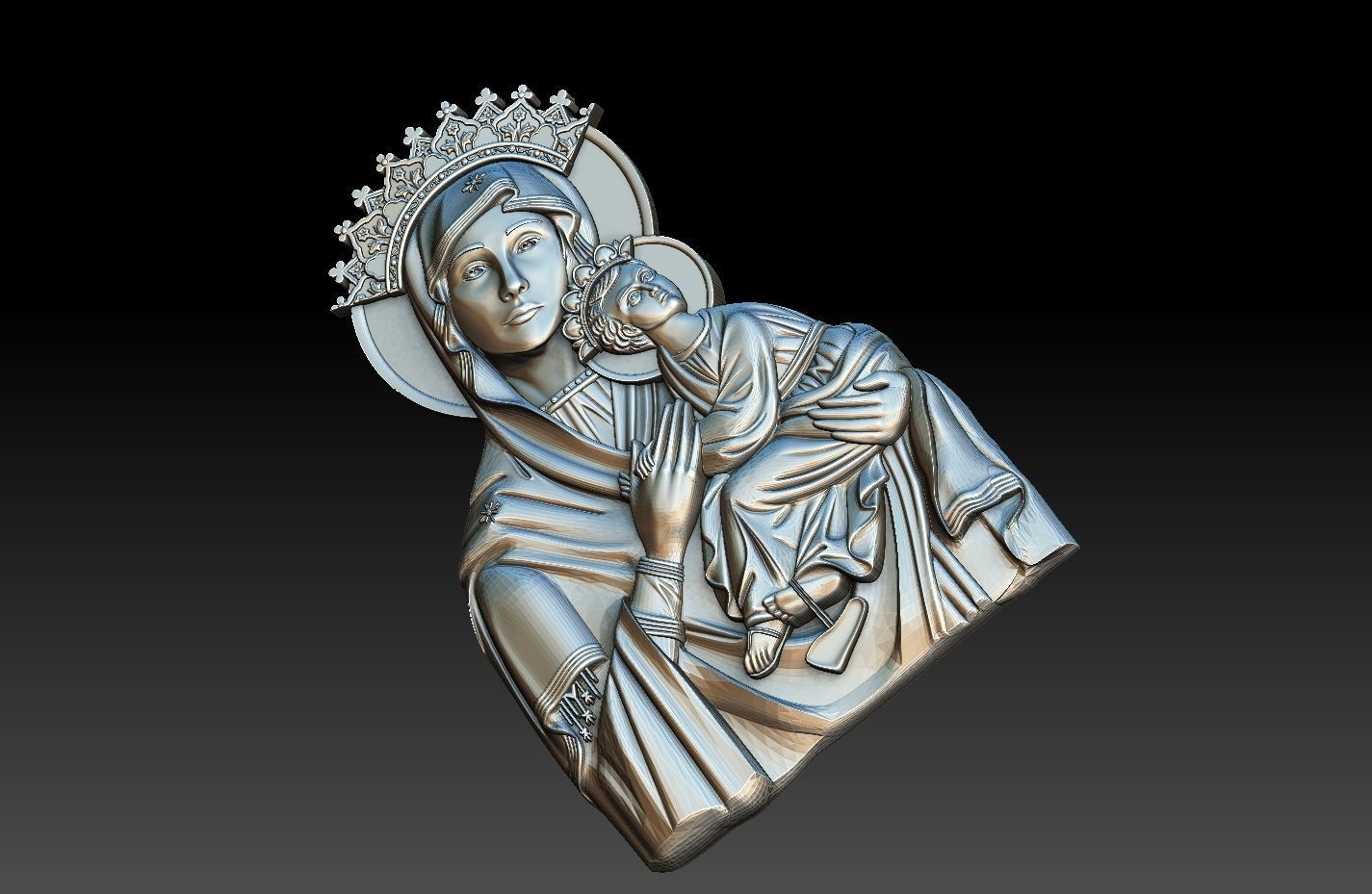virgin mary orthodox  3D print model_2