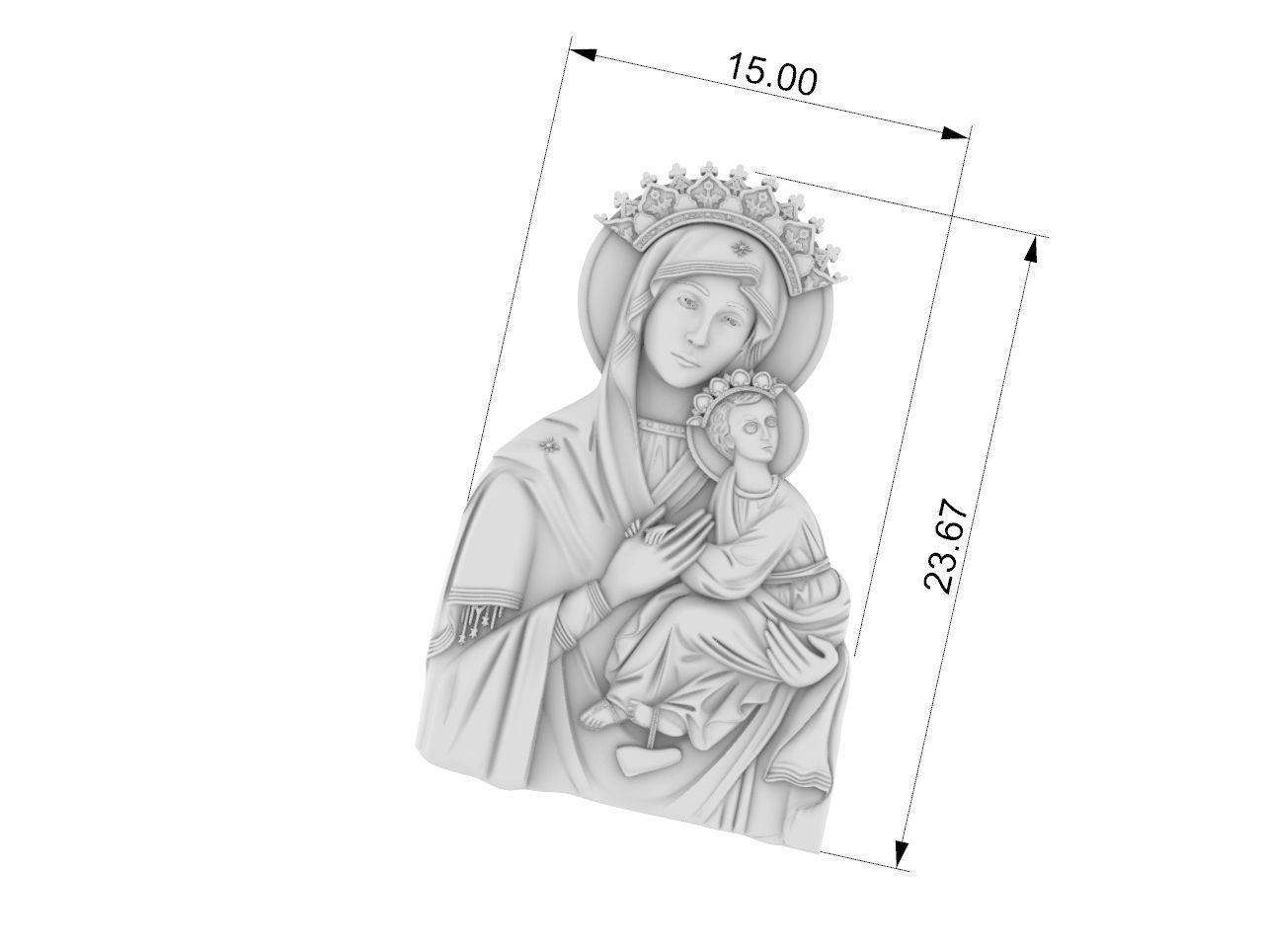 virgin mary orthodox  3D print model_5