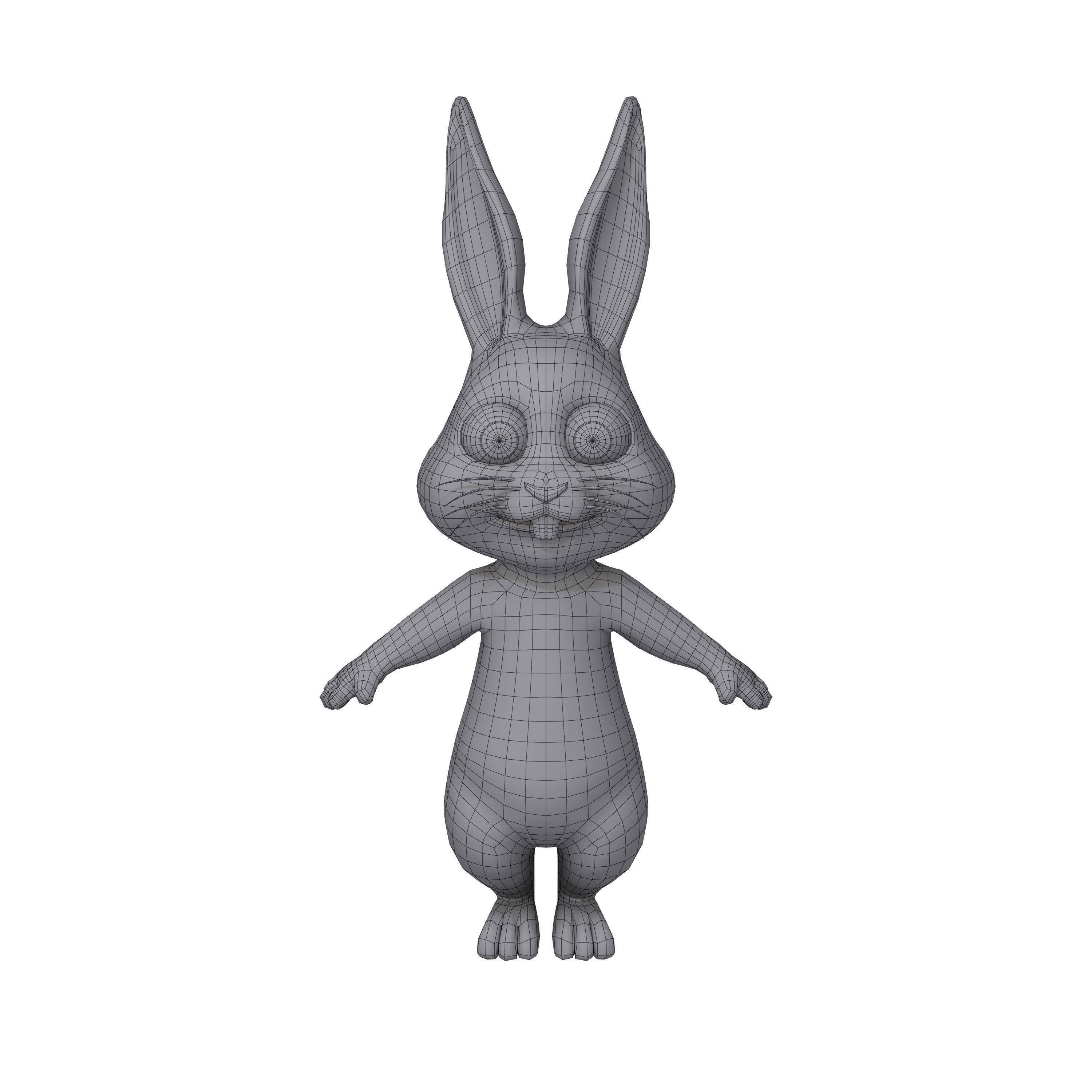 Rabbit cartoon 3D model_5