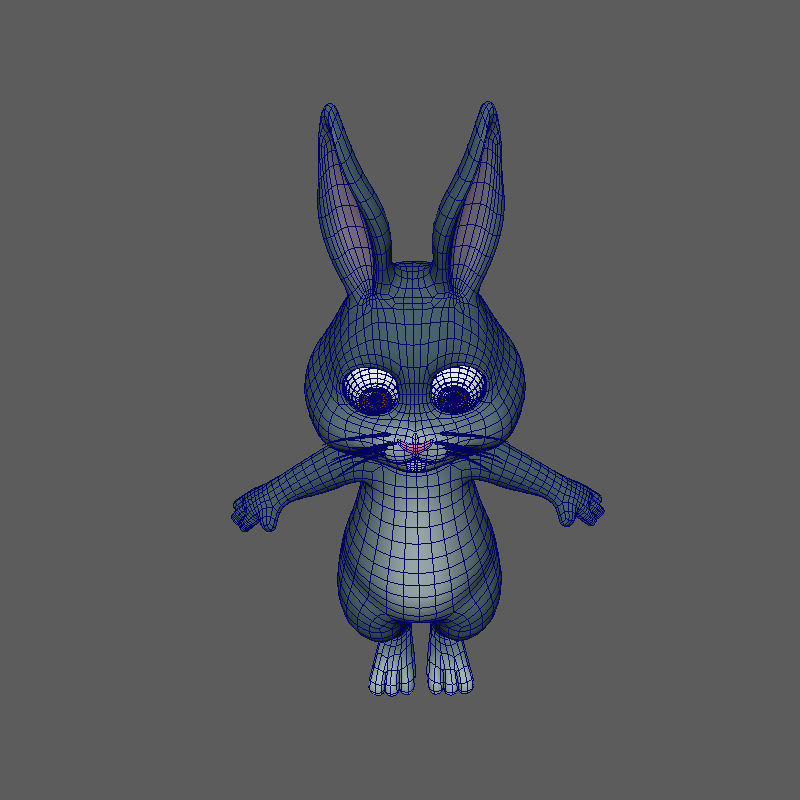 Rabbit cartoon 3D model_17