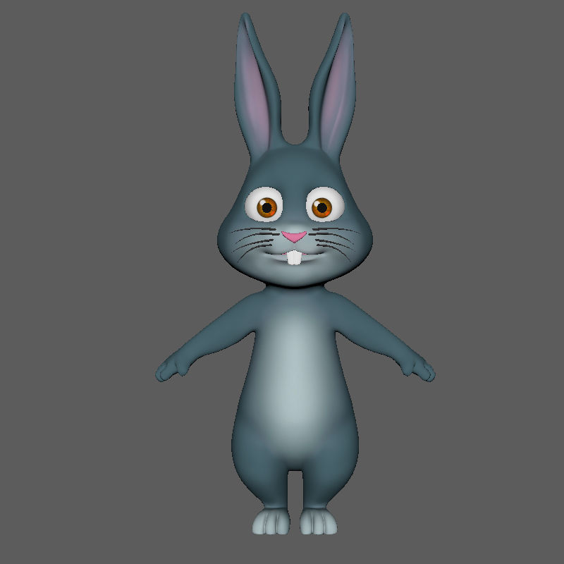 Rabbit cartoon 3D model_11