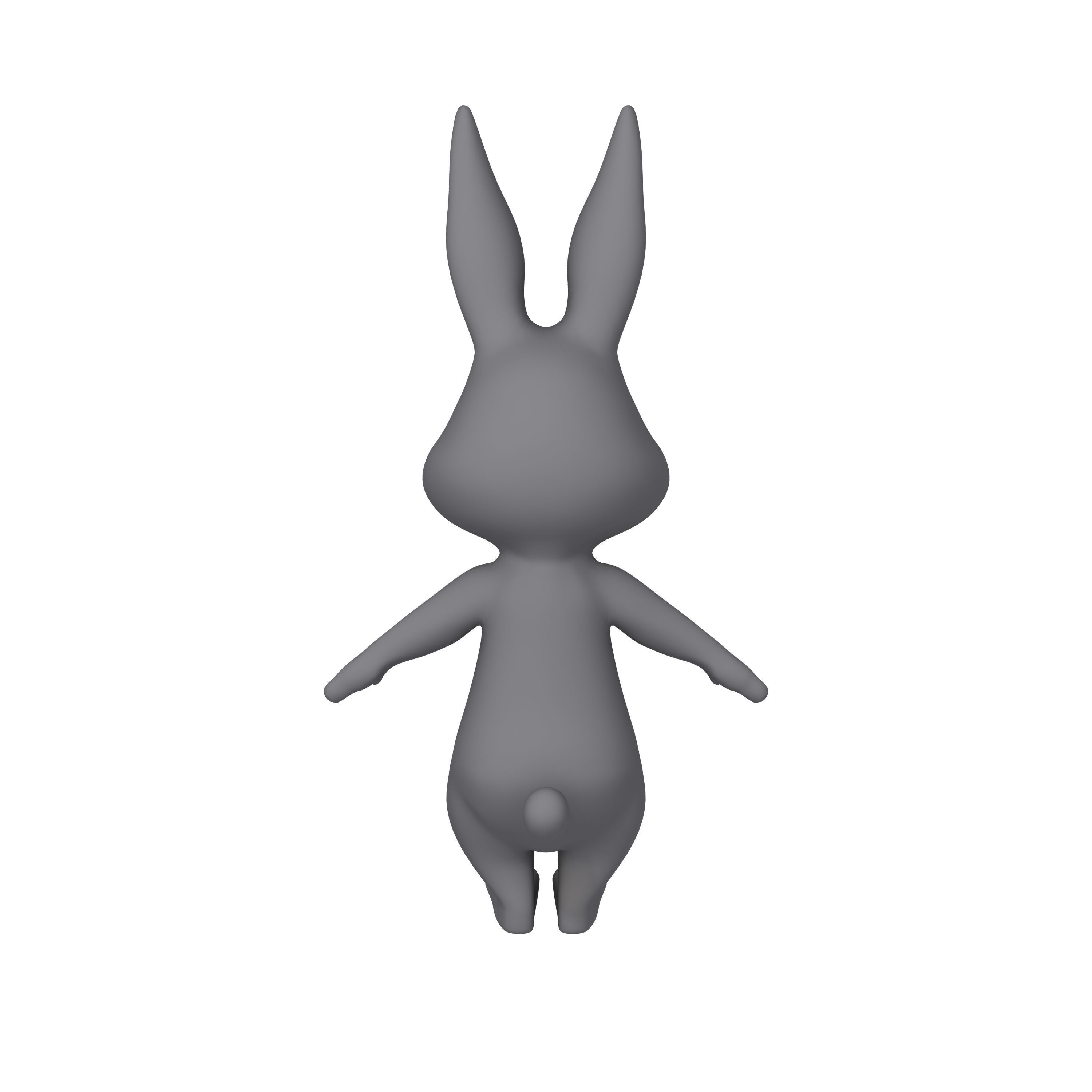 Rabbit cartoon 3D model_10