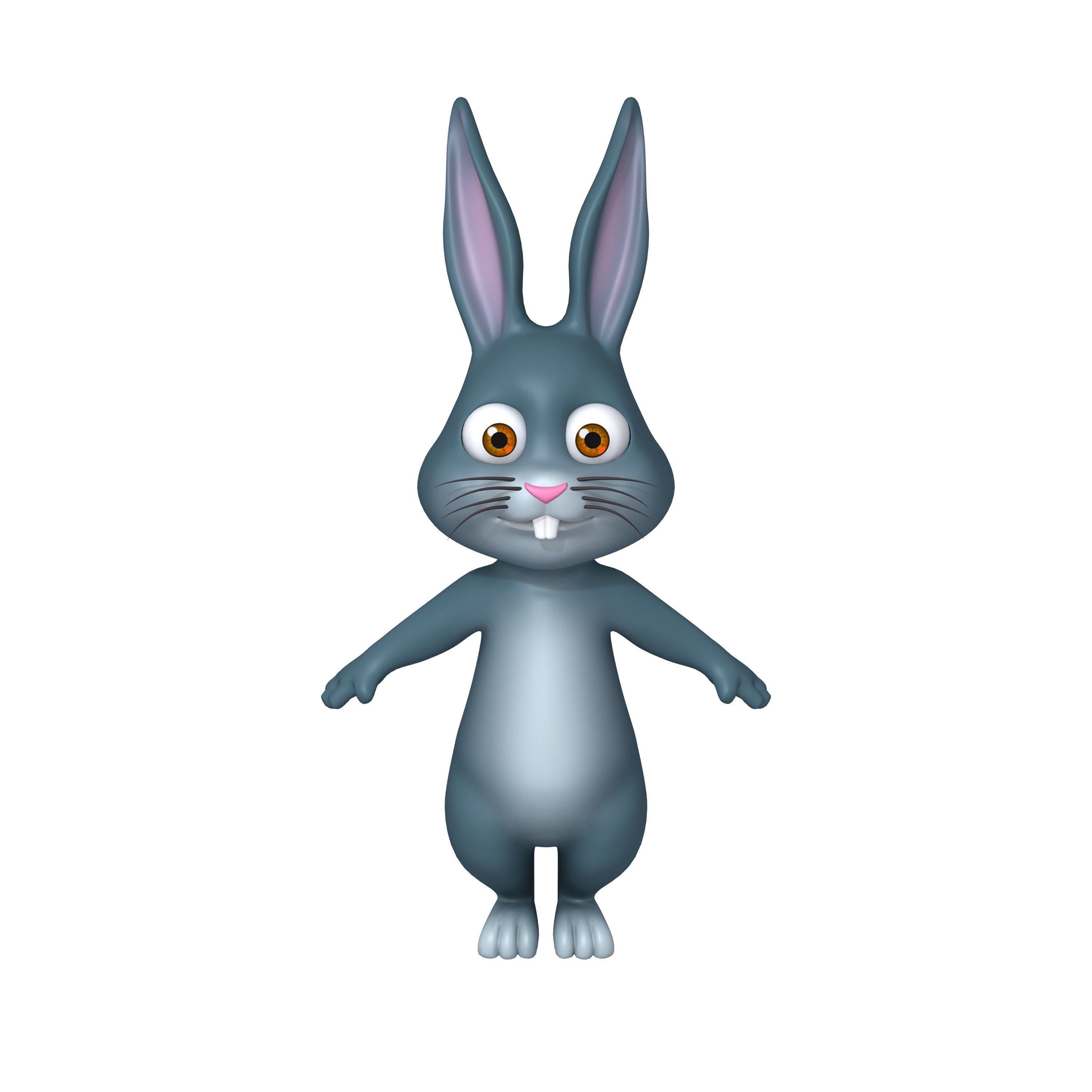 Rabbit cartoon 3D model_2