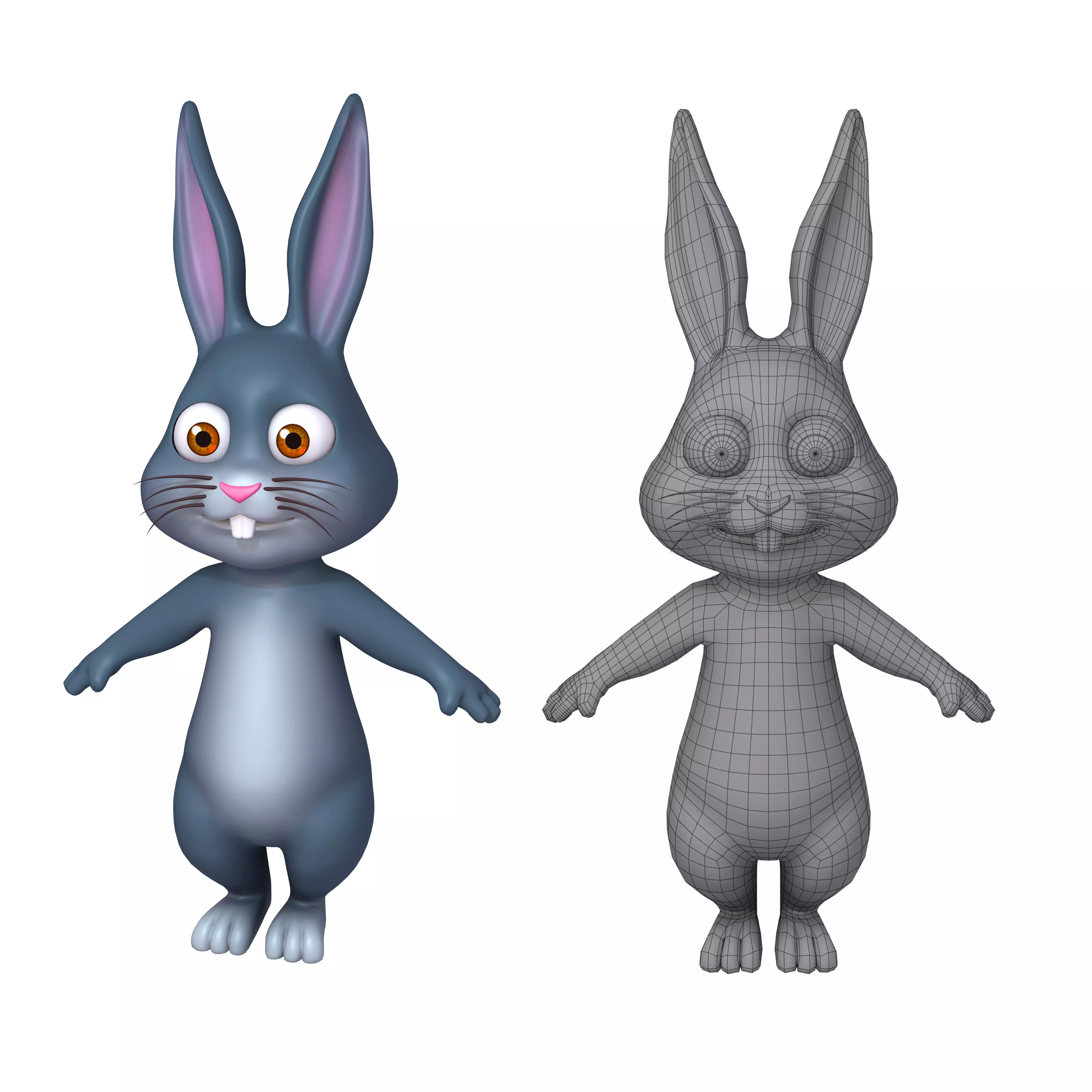 Rabbit cartoon 3D model_0