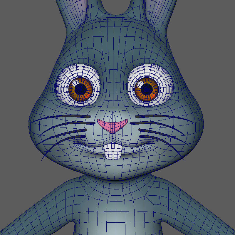 Rabbit cartoon 3D model_16
