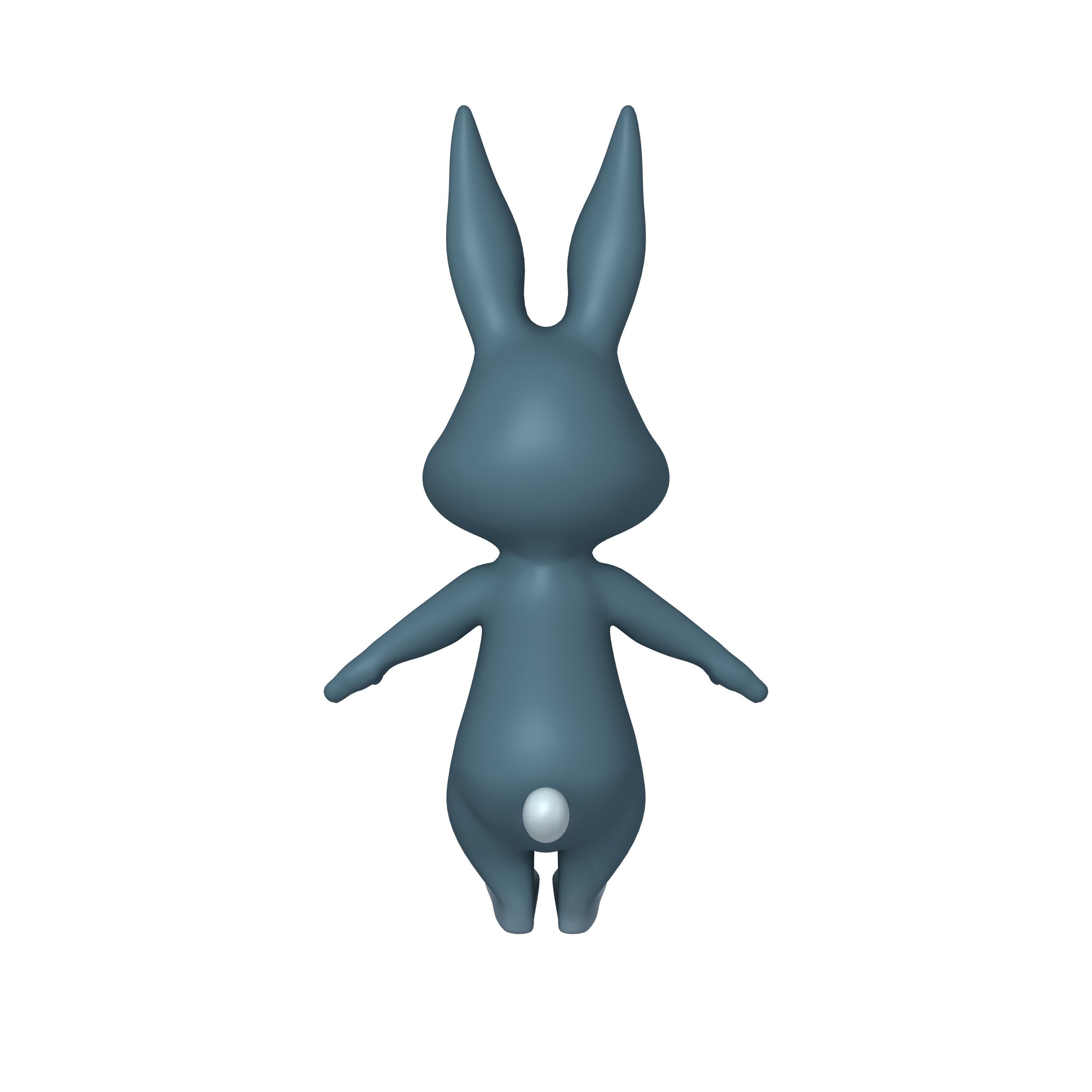 Rabbit cartoon 3D model_4