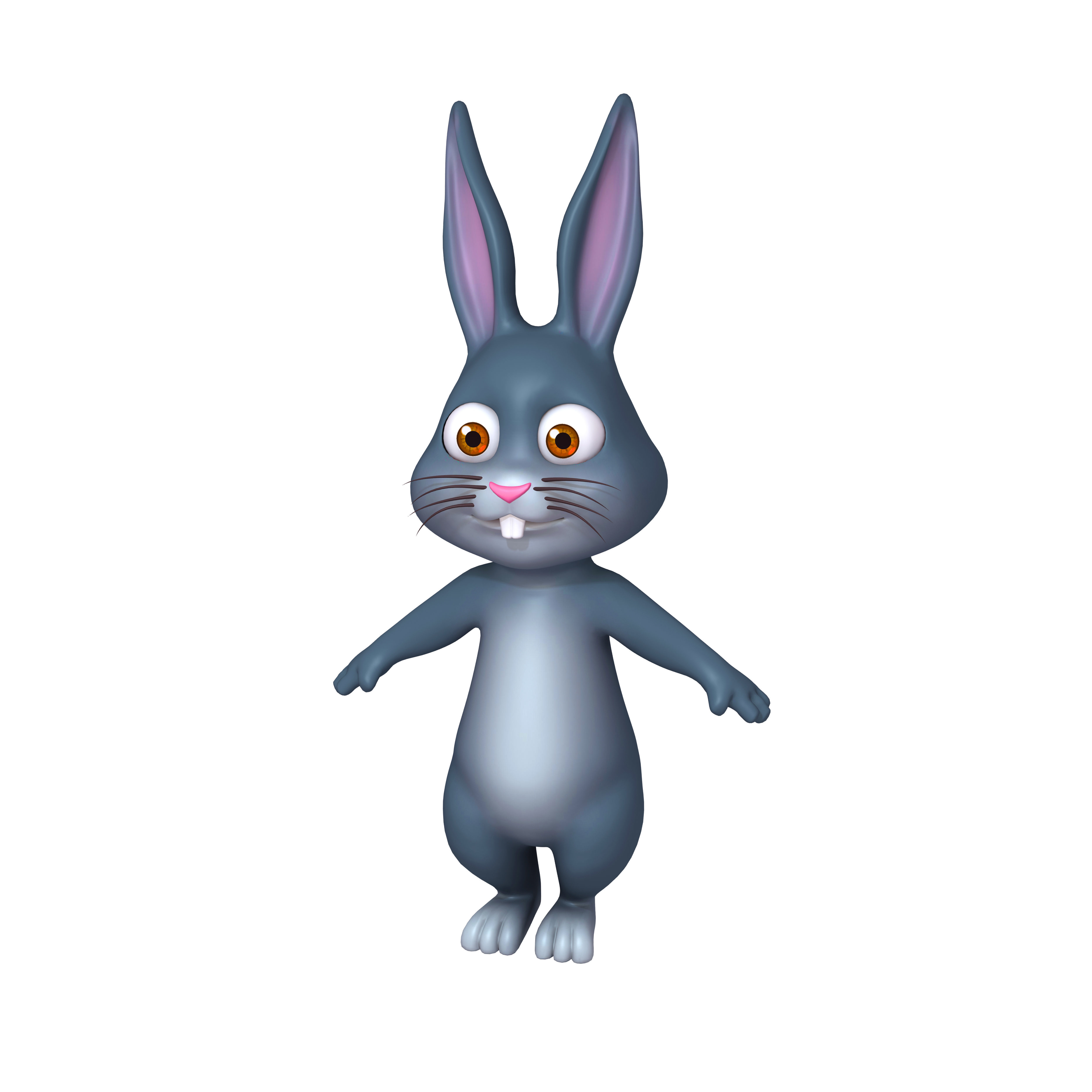 Rabbit cartoon 3D model_1