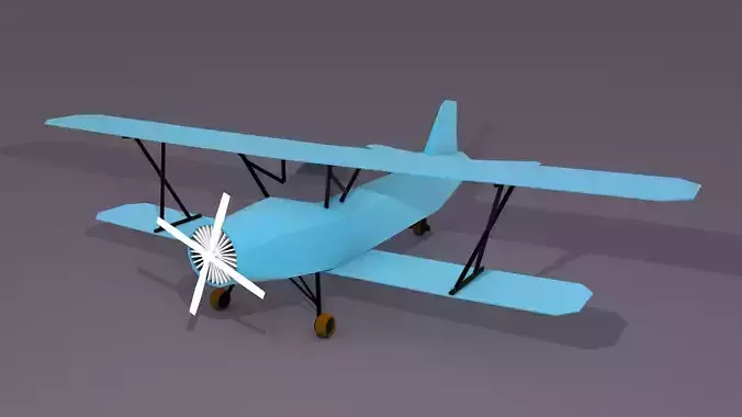 Low Poly Aircraft biplane