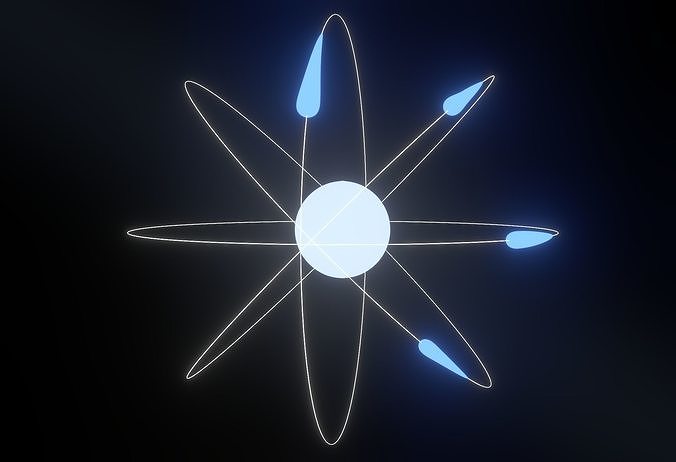 Animated atom 3D model