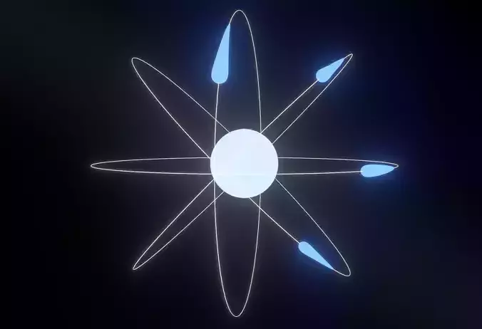 Animated atom 3D model