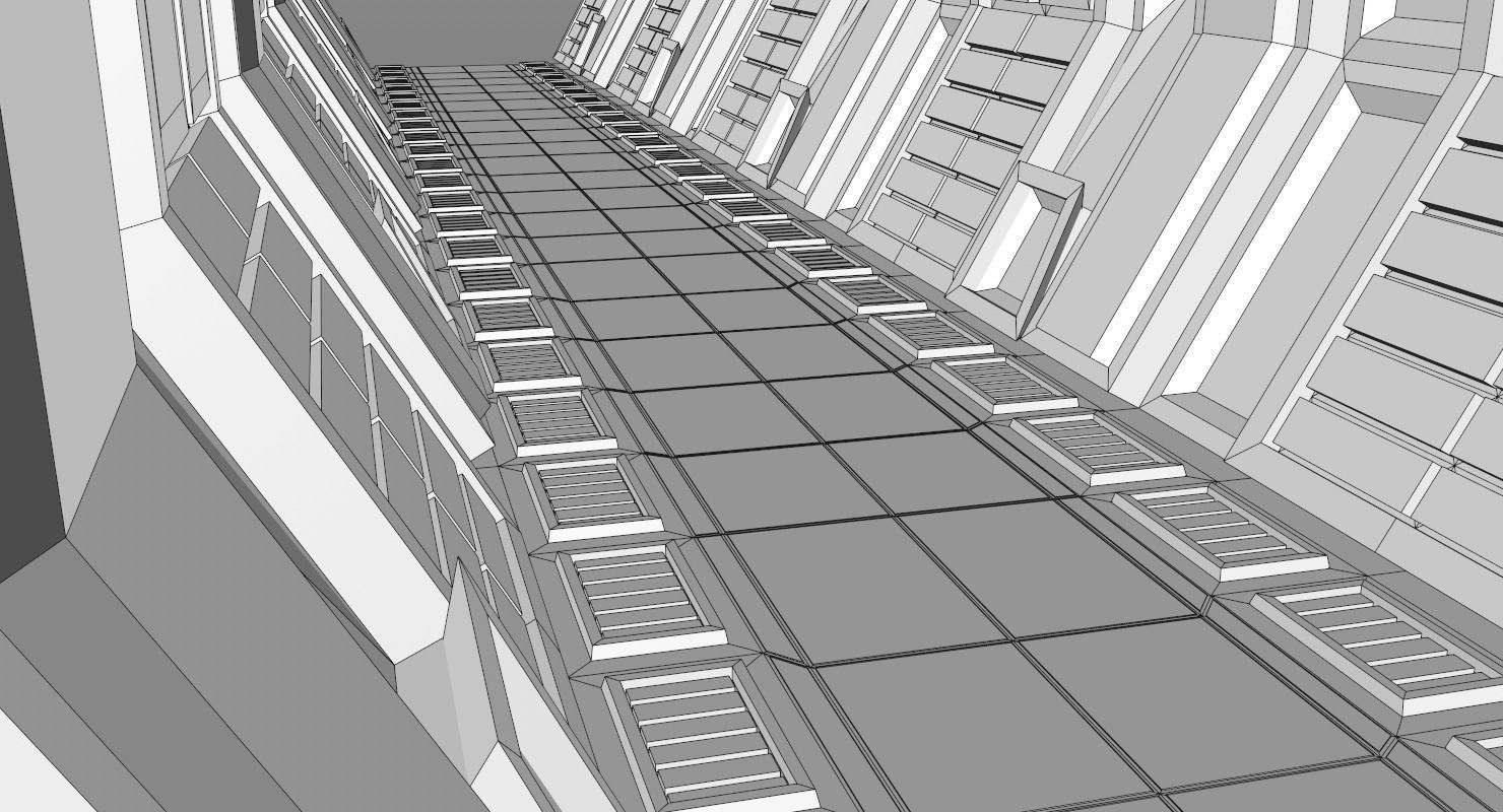 Sci Fi Corridor Free 3D model_9