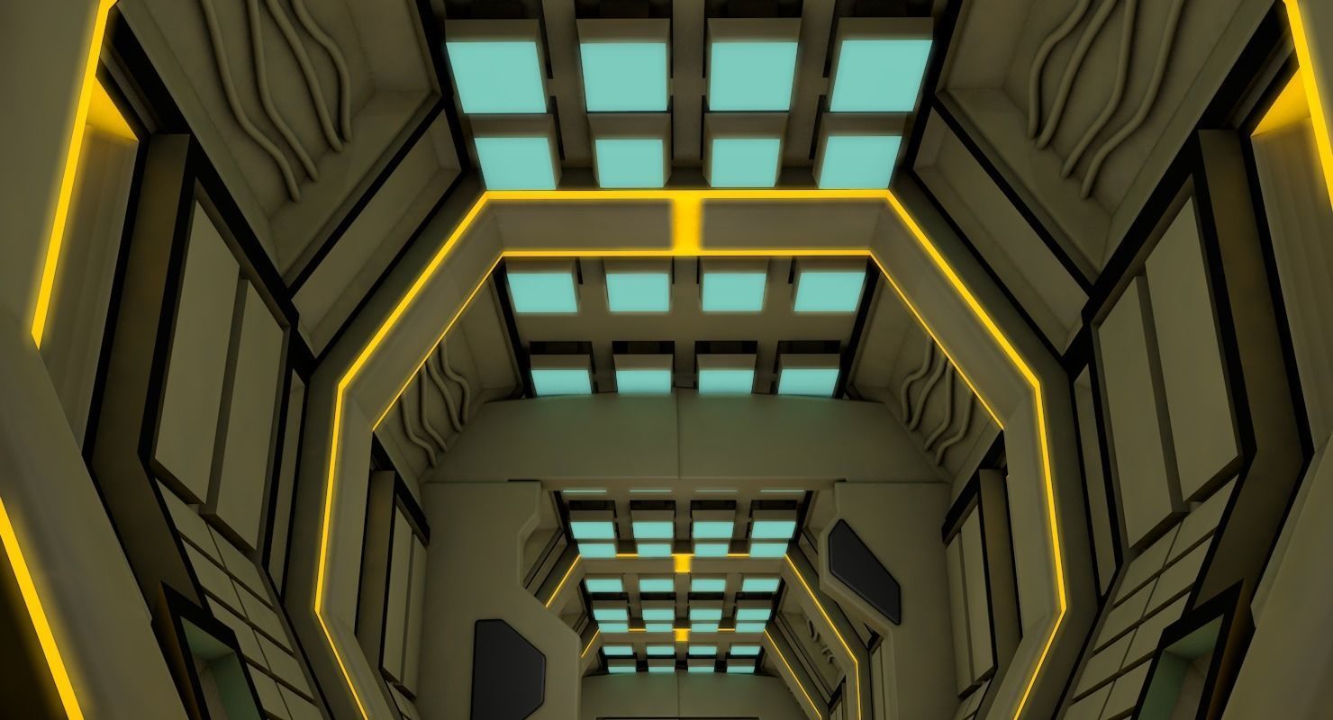Sci Fi Corridor Free 3D model_1