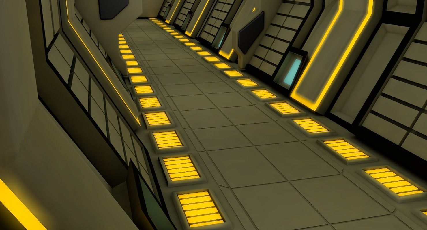 Sci Fi Corridor Free 3D model_3