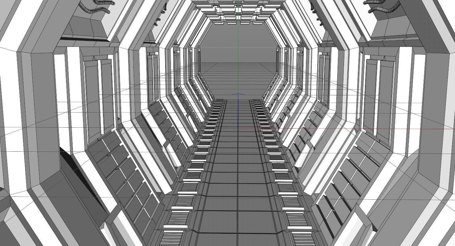 Sci Fi Corridor Free 3D model_13