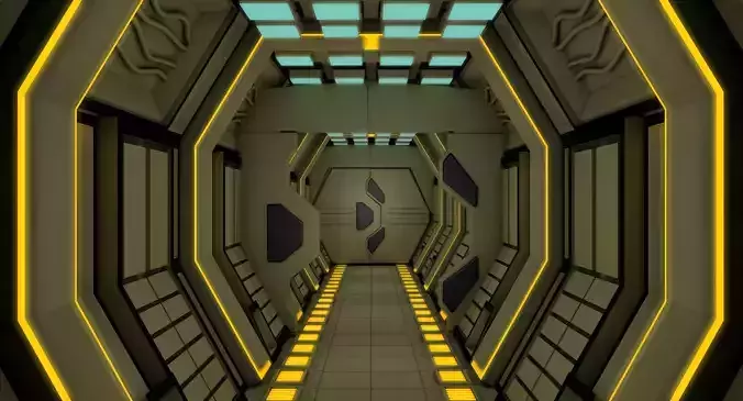 Sci Fi Corridor Free 3D model
