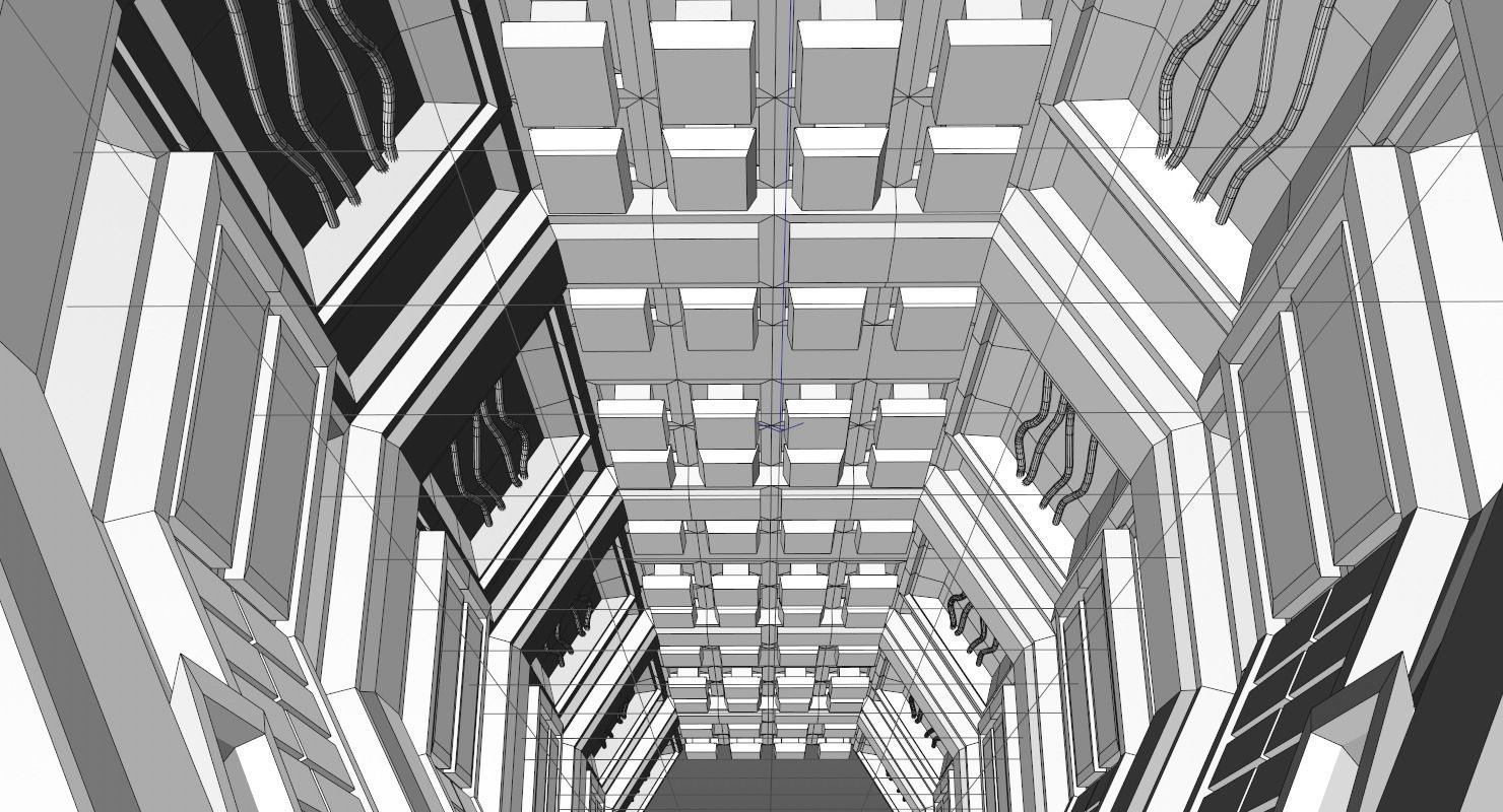 Sci Fi Corridor Free 3D model_7