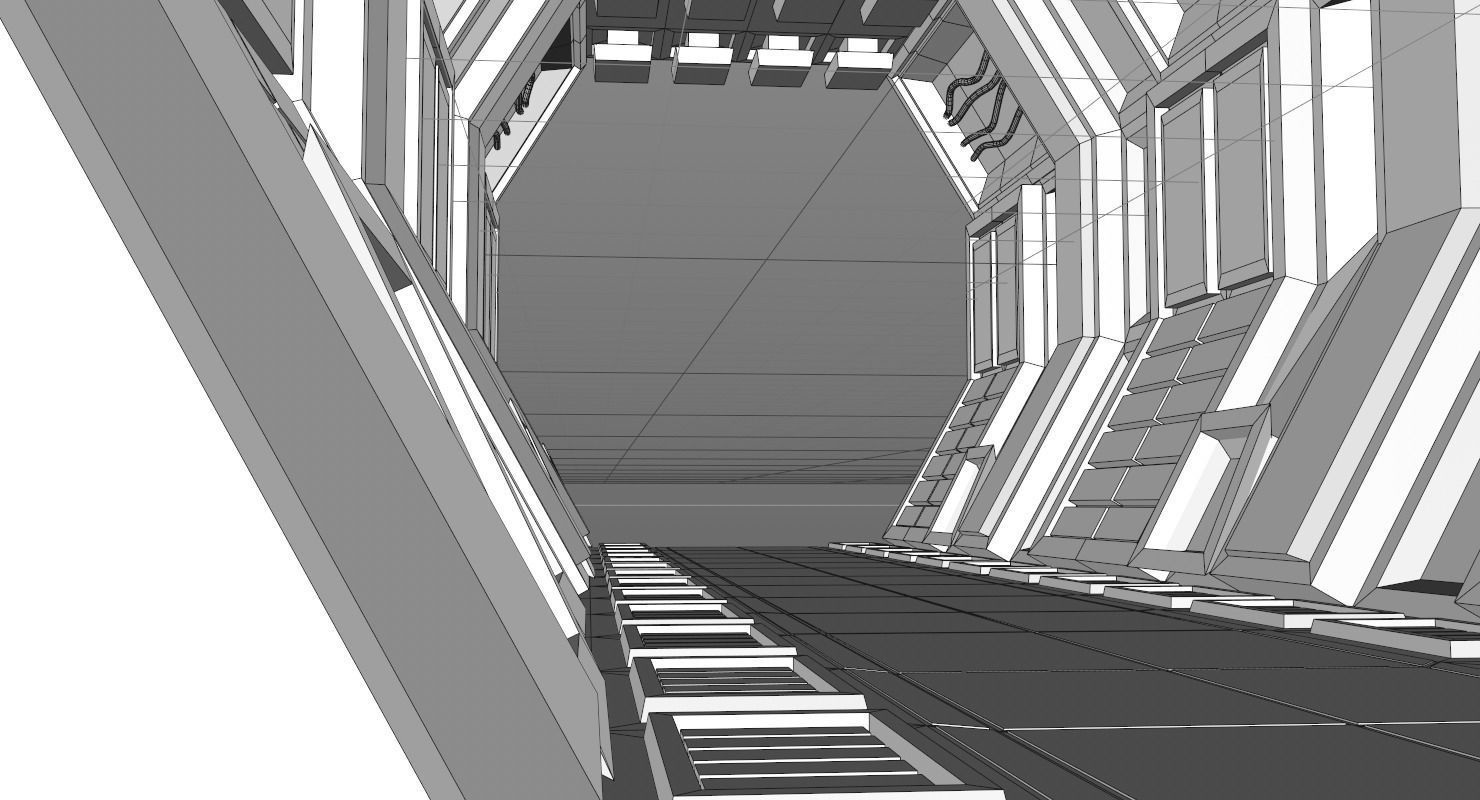 Sci Fi Corridor Free 3D model_11