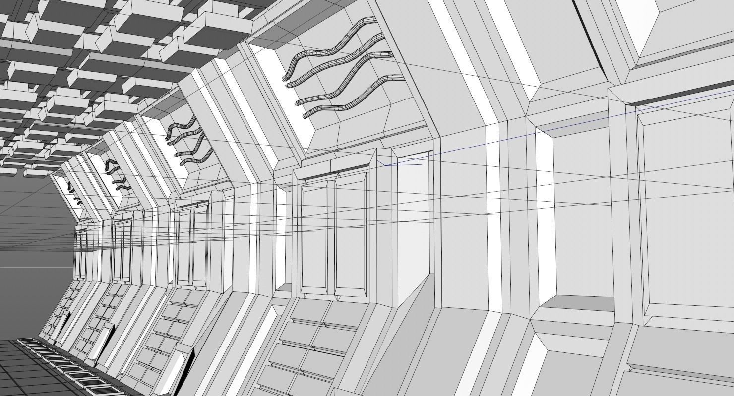 Sci Fi Corridor Free 3D model_12