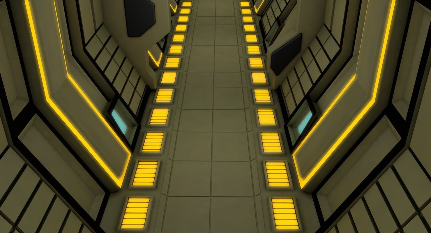 Sci Fi Corridor Free 3D model_2