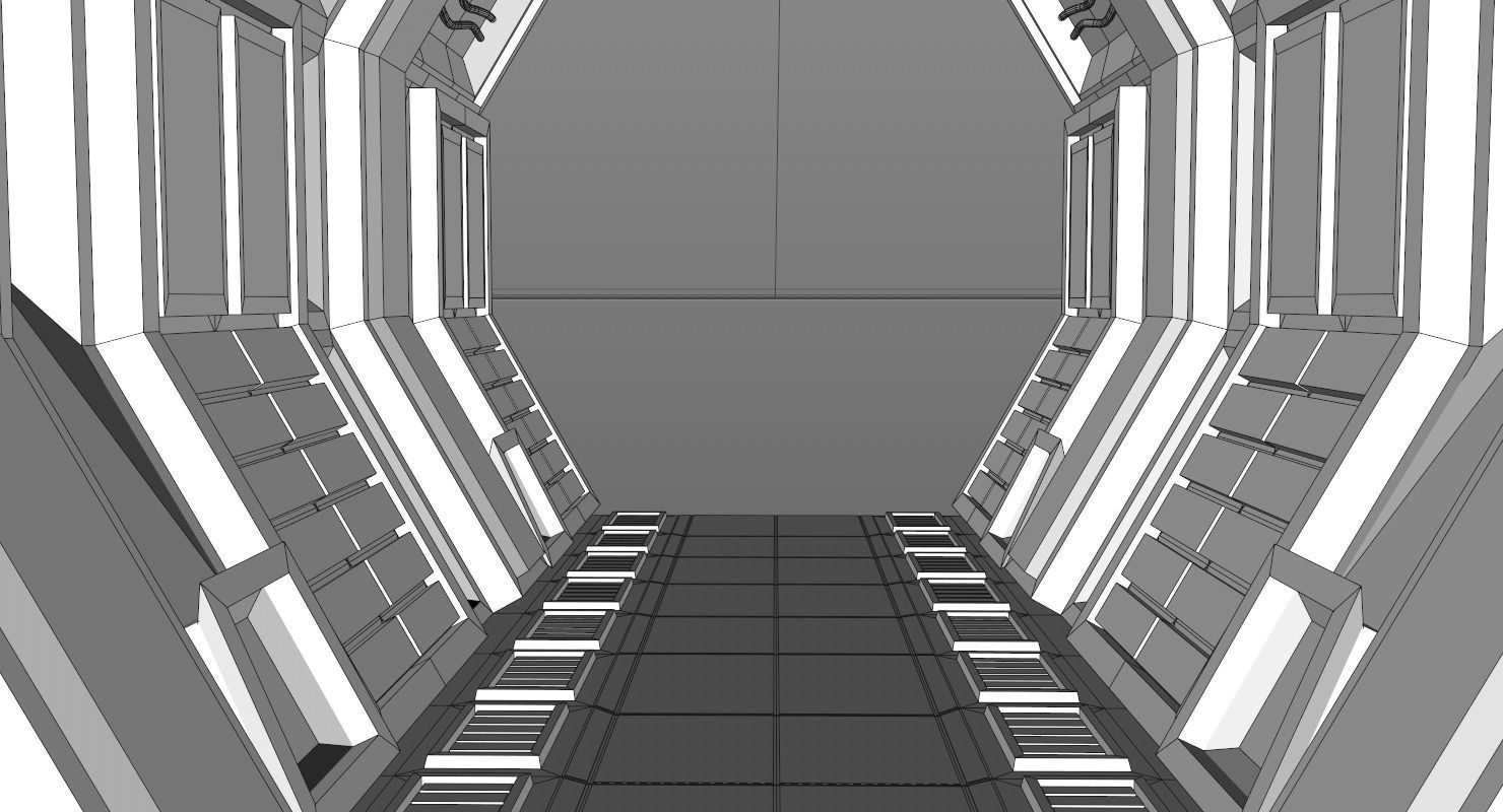 Sci Fi Corridor Free 3D model_10