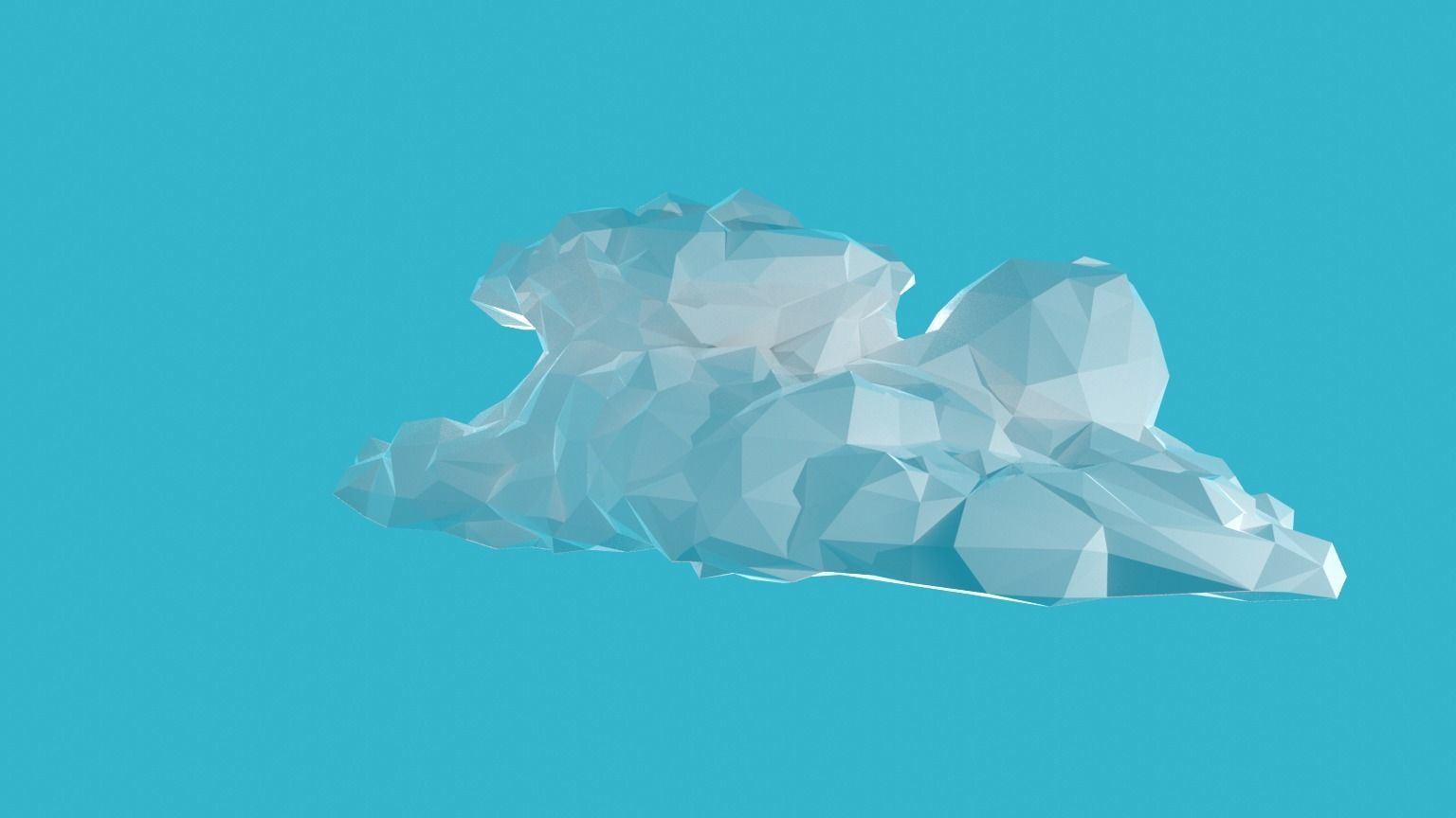 Low Poly Cumulonimbus Storm Cloud 1 Low-poly 3D model_9