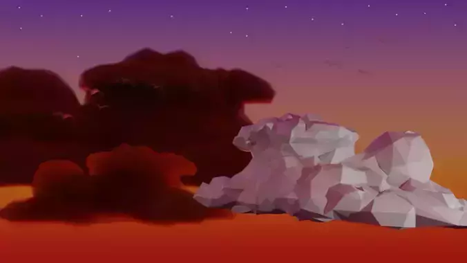 Low Poly Cumulonimbus Storm Cloud 1 Low-poly 3D model