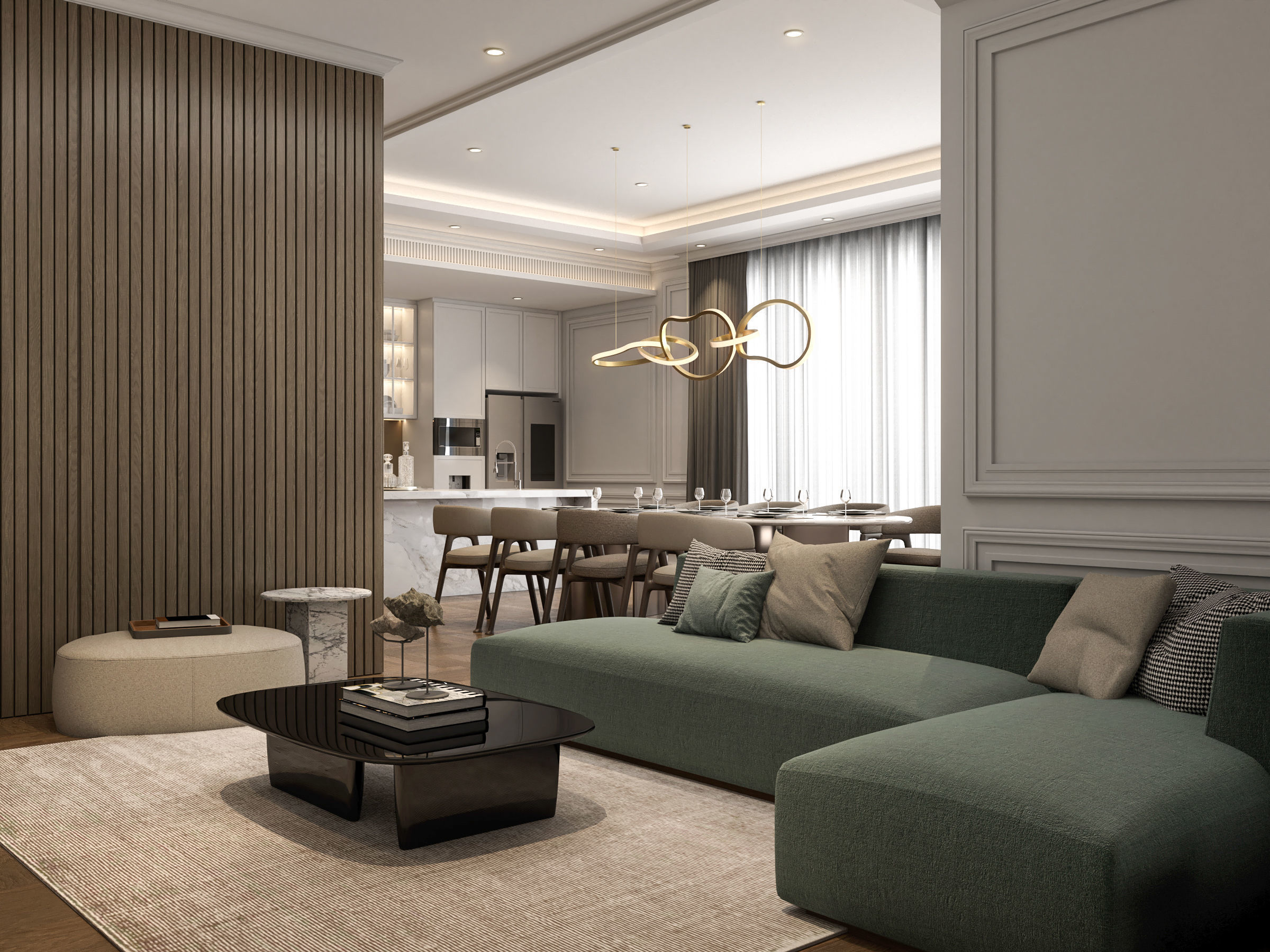 Interior Scene - Living Dining Kitchen 3D model_5
