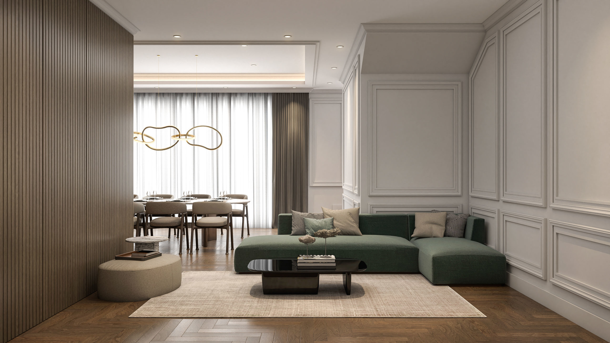 Interior Scene - Living Dining Kitchen 3D model_3