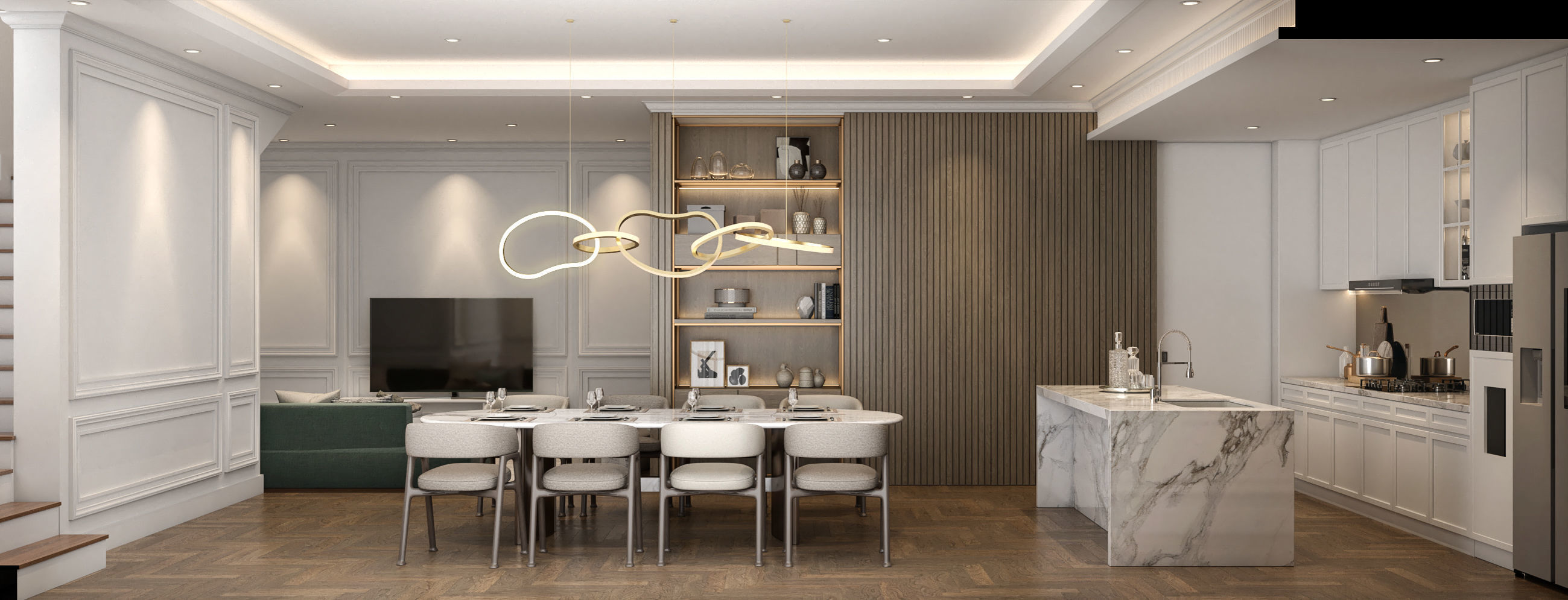 Interior Scene - Living Dining Kitchen 3D model_11