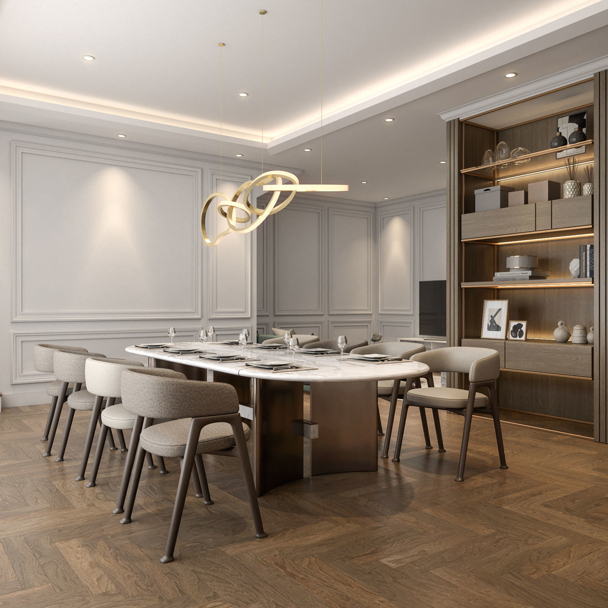 Interior Scene - Living Dining Kitchen 3D model_9