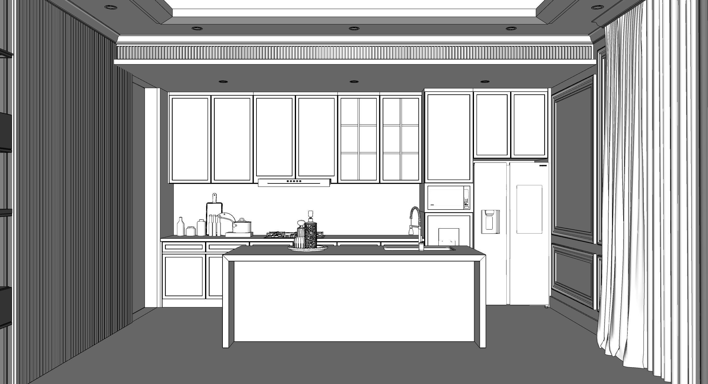 Interior Scene - Living Dining Kitchen 3D model_16