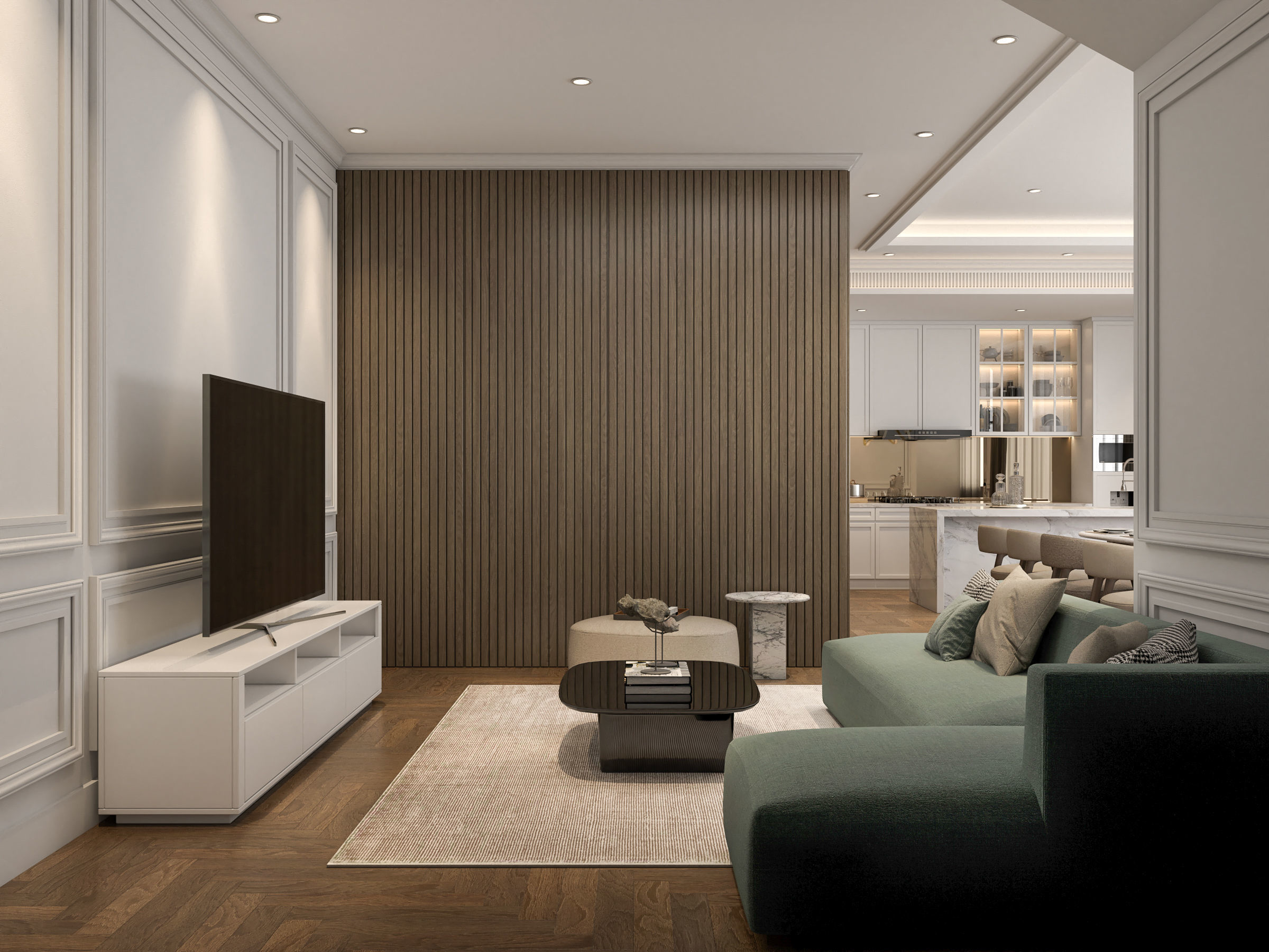 Interior Scene - Living Dining Kitchen 3D model_7
