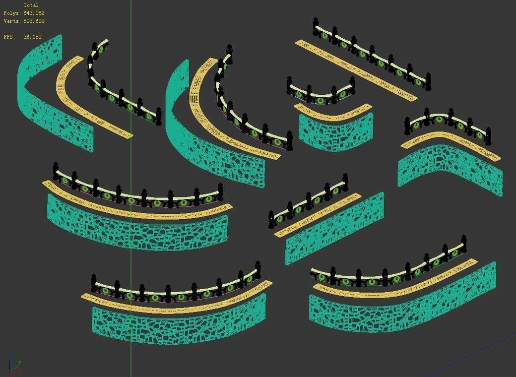 Disney Main City - Fence 03 3D model_2