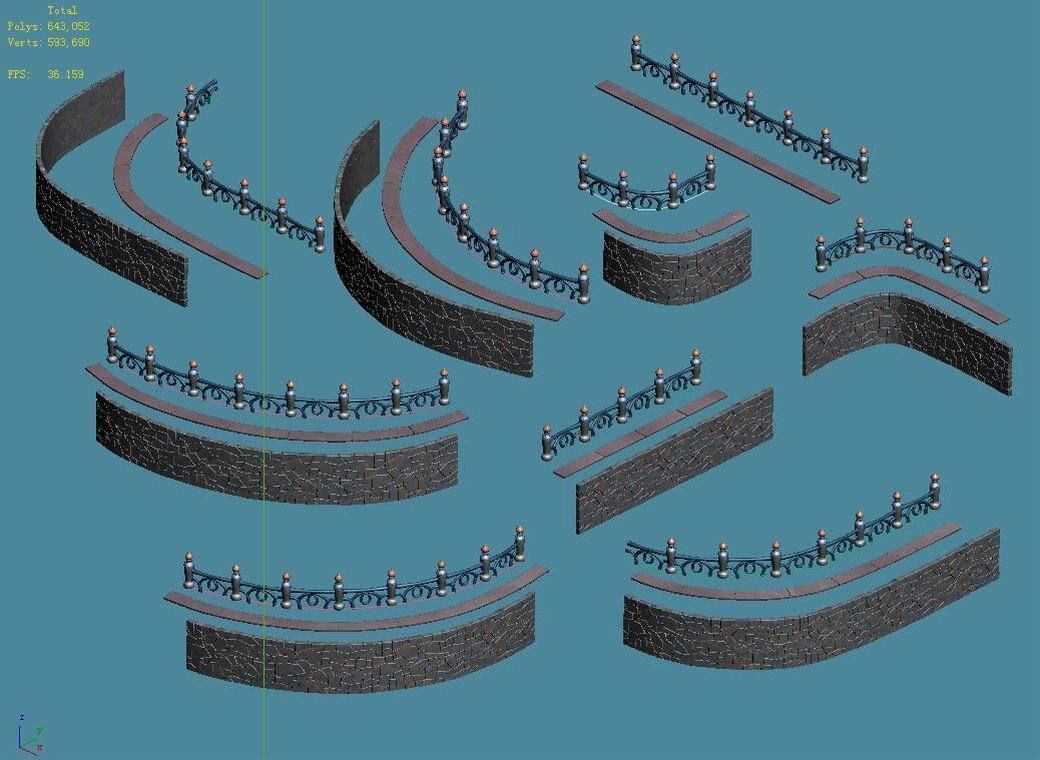 Disney Main City - Fence 03 3D model_3