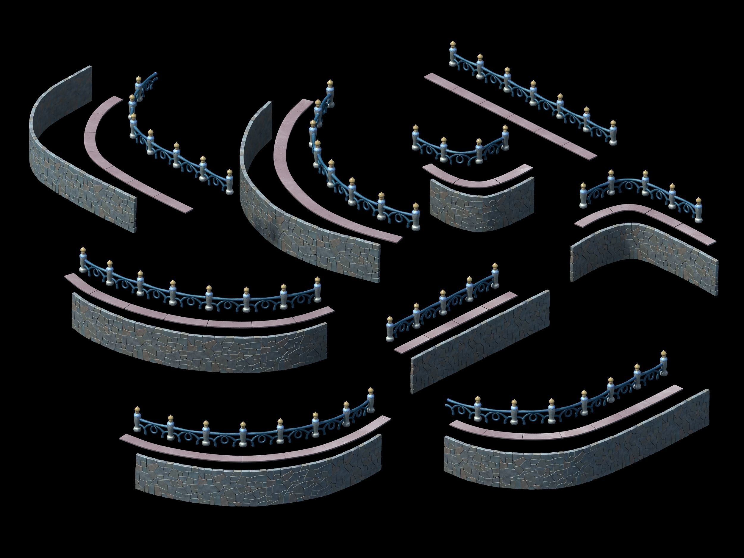 Disney Main City - Fence 03 3D model_1