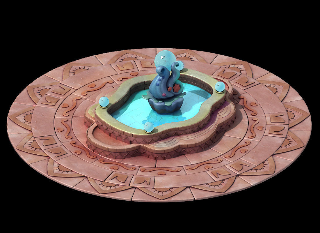 Disney main city - fountain 02 3D model_1